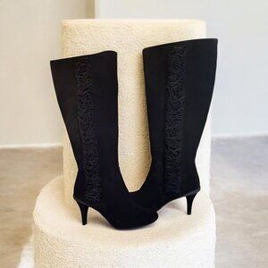Pre-Loved Kenneth Cole Tall Black Suede Boots-Size 8